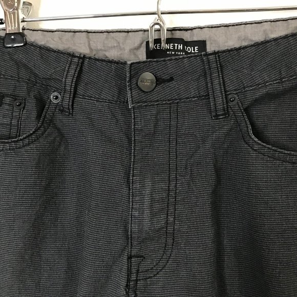 Kenneth Cole New York Gray Black Pants Mens Waist Size 32 Cropped Ankle Mid Rise - Picture 4 of 11